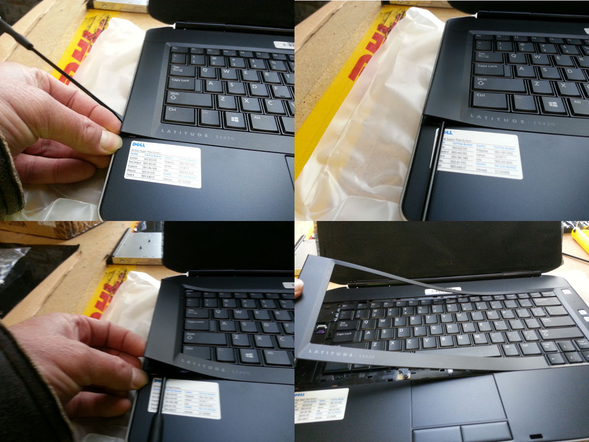removing the keyboard surround on the Dell Latitude E5430
